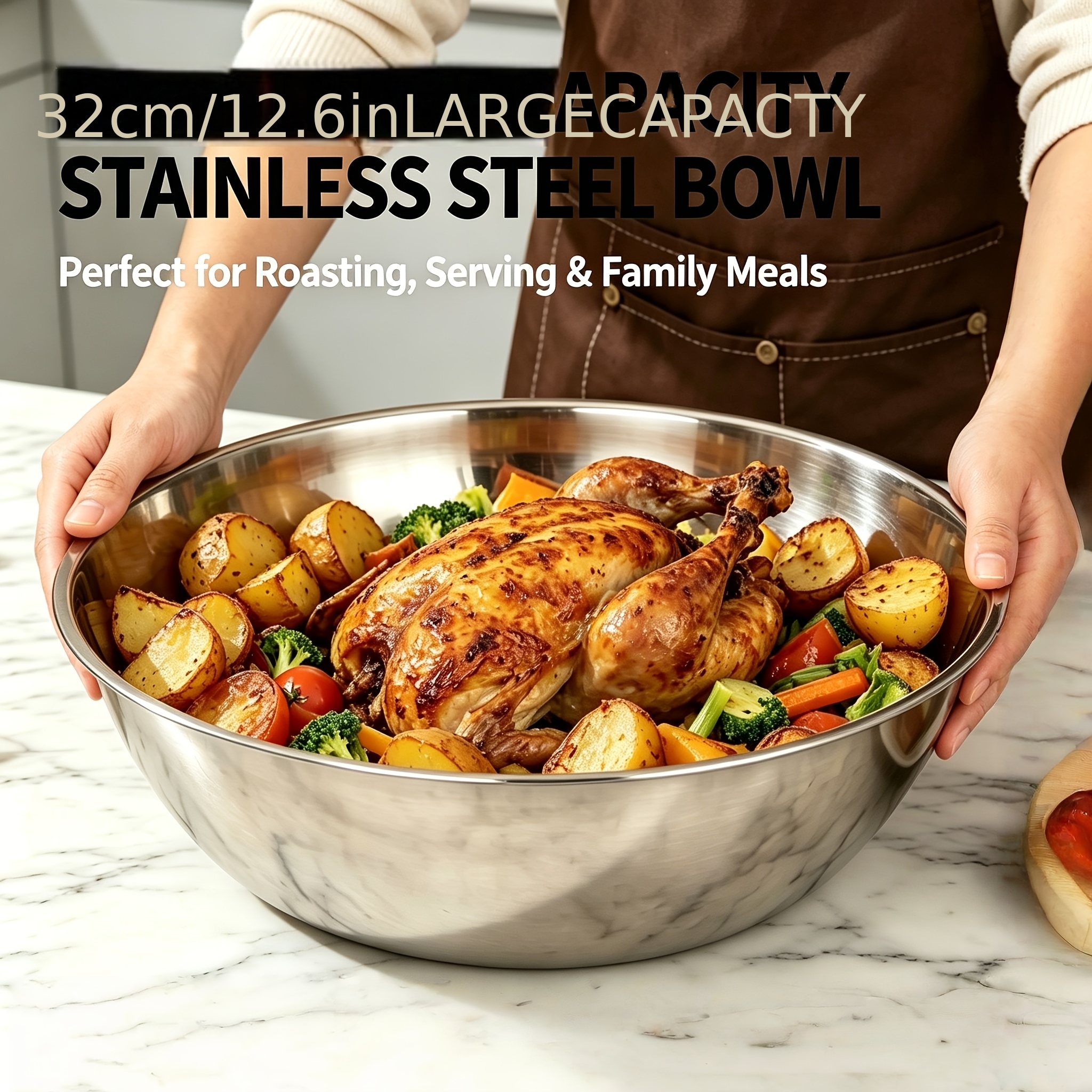 Kitchen Appliances Baking - 1Pcs, 32cm Stainless Steel Mixing Bowl,