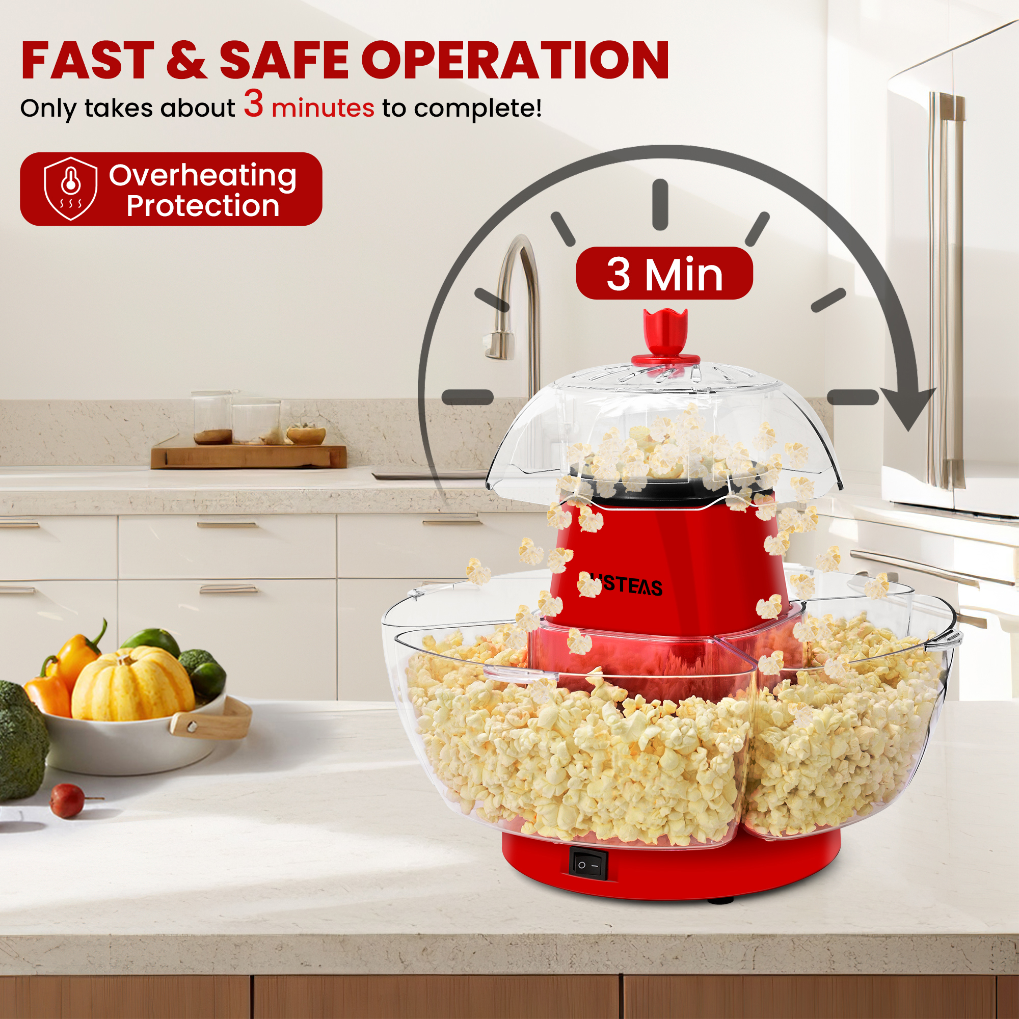 1200W Electric Hot Air Popcorn - Air Popcorn Maker recensione e prezzo