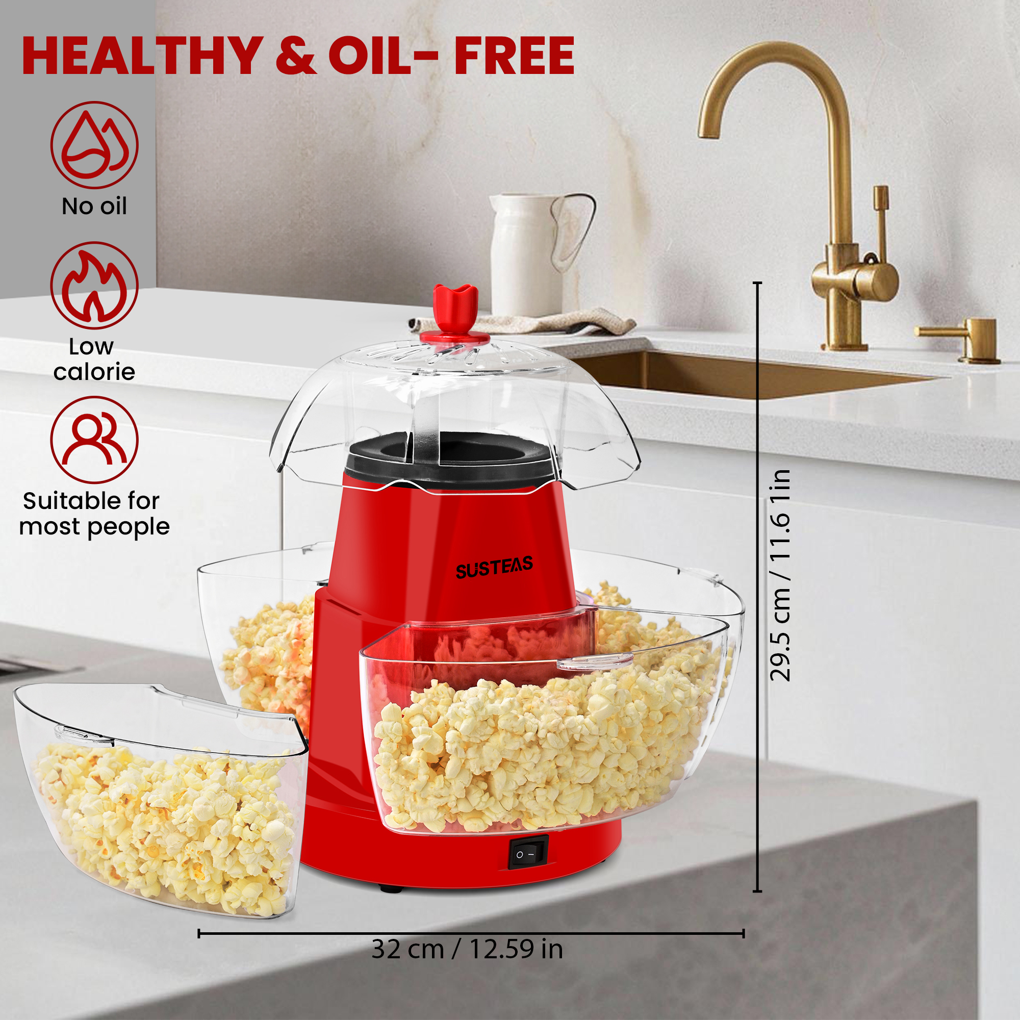 1200W Electric Hot Air Popcorn - Air Popcorn Maker recensione e prezzo