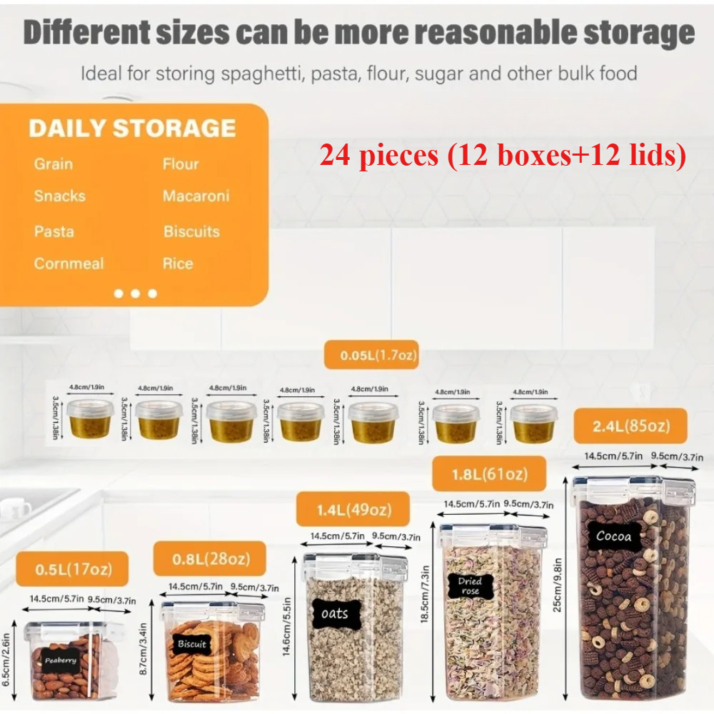 24Pcs Food Storage Containers  - Kitchen Appliances Garage recensione e prezzo